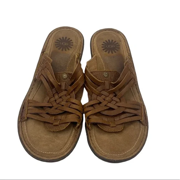 💕SALE💕 UGG Brown Leather Hurricane Sandals - Picture 5 of 9
